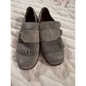 Kork-Ease Gray Bailee Suede Kilte Monk Strap Loafers Sz 7